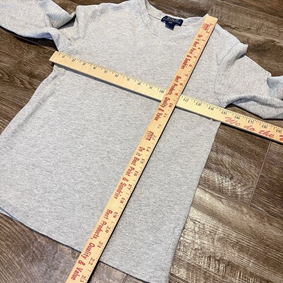 Polo Ralph Lauren Shirt Boys Small Gray V-neck Long Sleeve Pony Logo Preppy - Picture 7 of 7